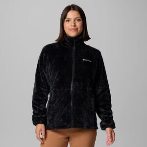 Columbia Women’s Fleece Jacket Black Full Zip Size M EUC
